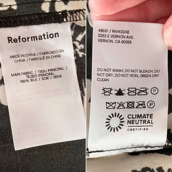 NEW Reformation Frankie Silk Dress Gisele 12 - Picture 12 of 17